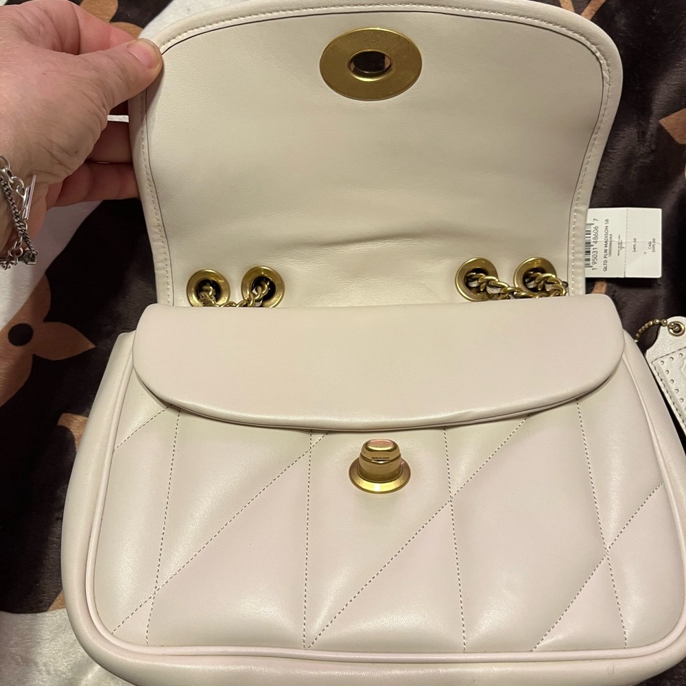 Coach NWT Chalk Quilted Madison Pillow Shoulder Bag - Picture 7 of 16